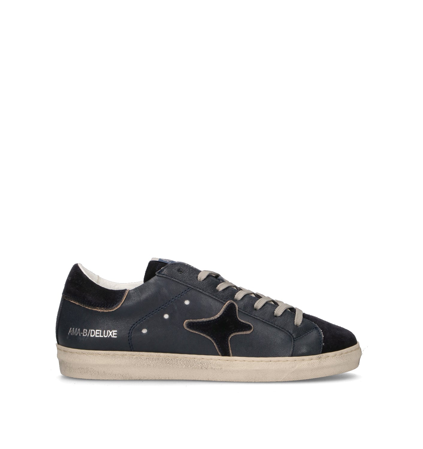AMA-BRAND Sneaker uomo nera in pelle