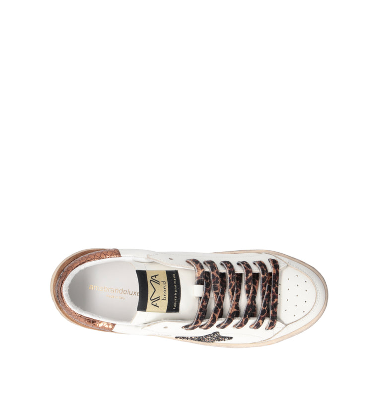 AMA-BRAND Sneaker donna bianca in pelle