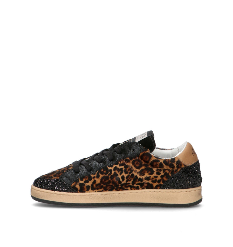 AMA-BRAND Sneaker donna nera/maculata in cavallino