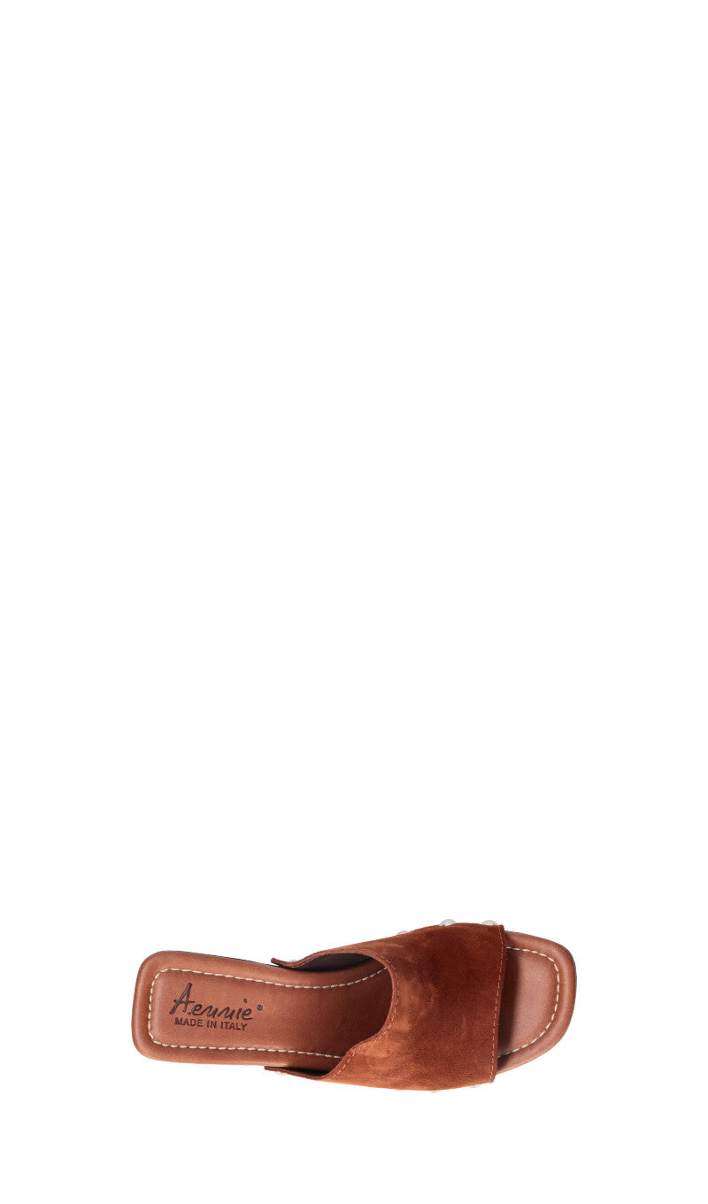 A.ENNIE  Zoccolo donna marrone in suede