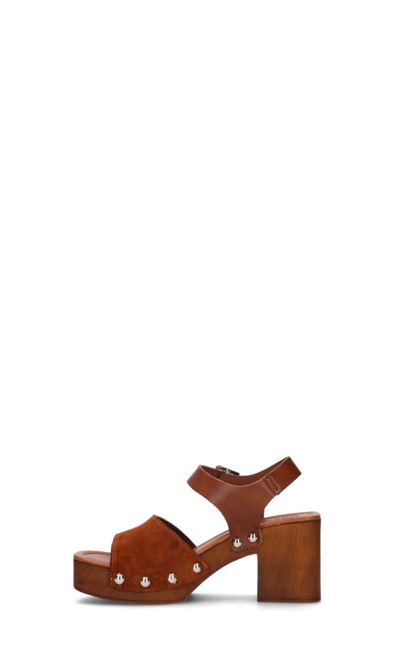 A.ENNIE Sandalo donna marrone in suede