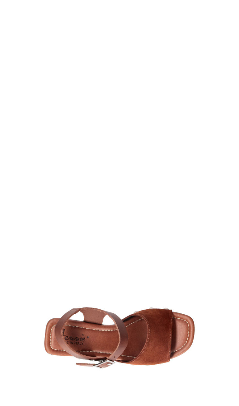 A.ENNIE Sandalo donna marrone in suede