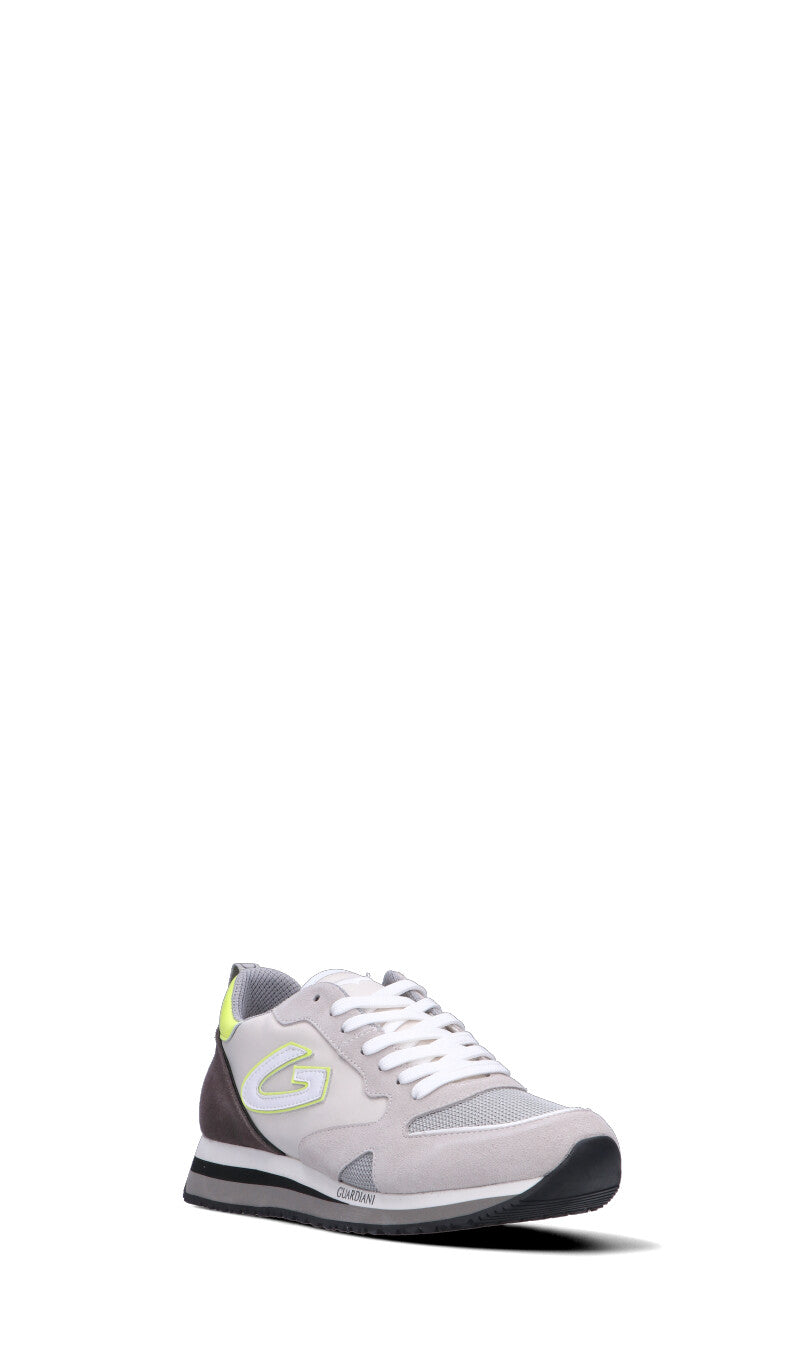 ALBERTO GUARDIANI Sneaker uomo grigia/gialla in pelle