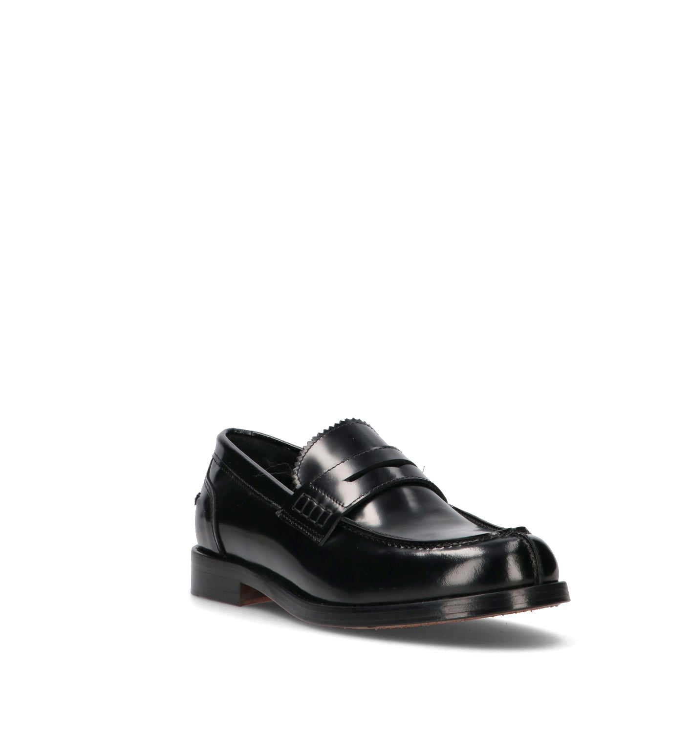 ANTICO MASTRO Mocassino uomo nero in pelle