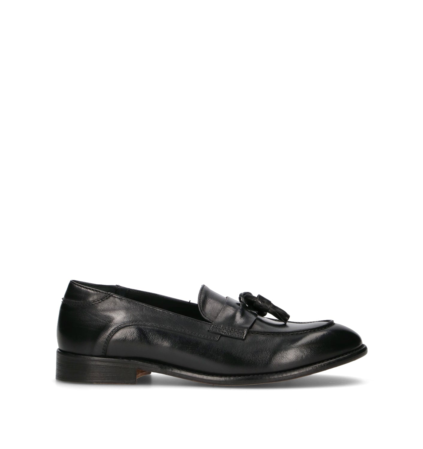 ANTICO MASTRO Mocassino uomo nero in pelle