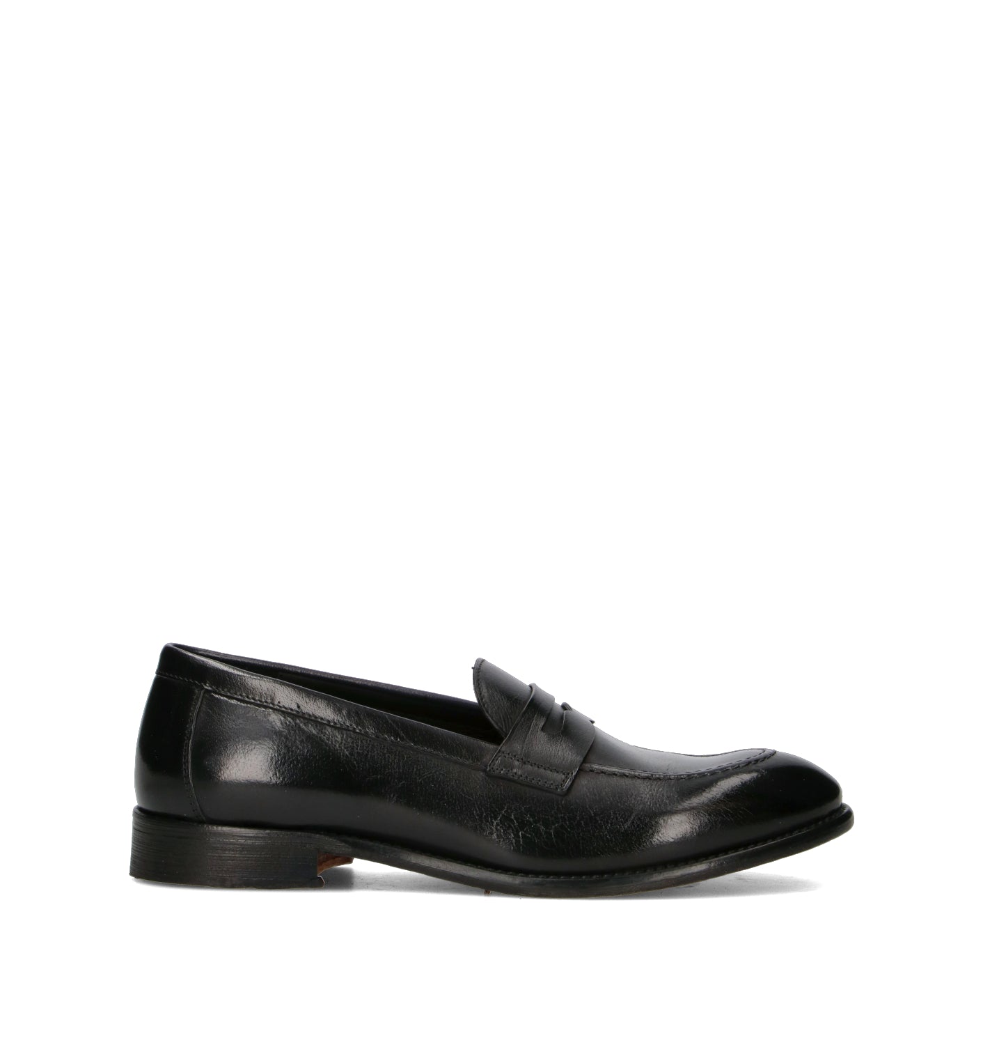 ANTICO MASTRO Mocassino uomo nero in pelle