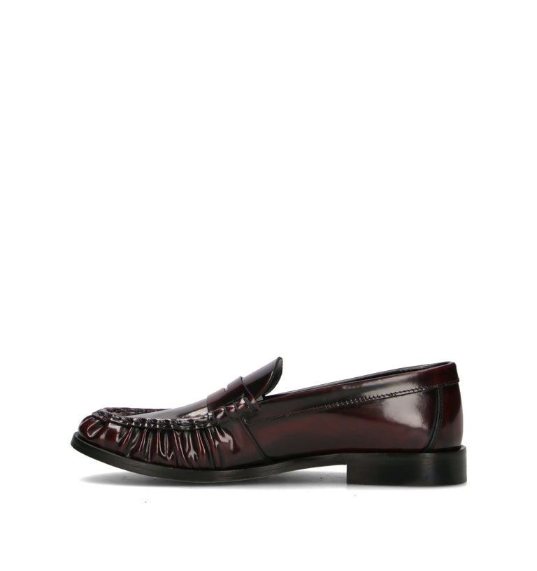 ANTICO MASTRO Mocassino uomo bordeaux in pelle