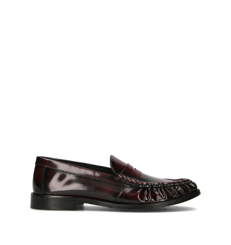 ANTICO MASTRO Mocassino uomo bordeaux in pelle