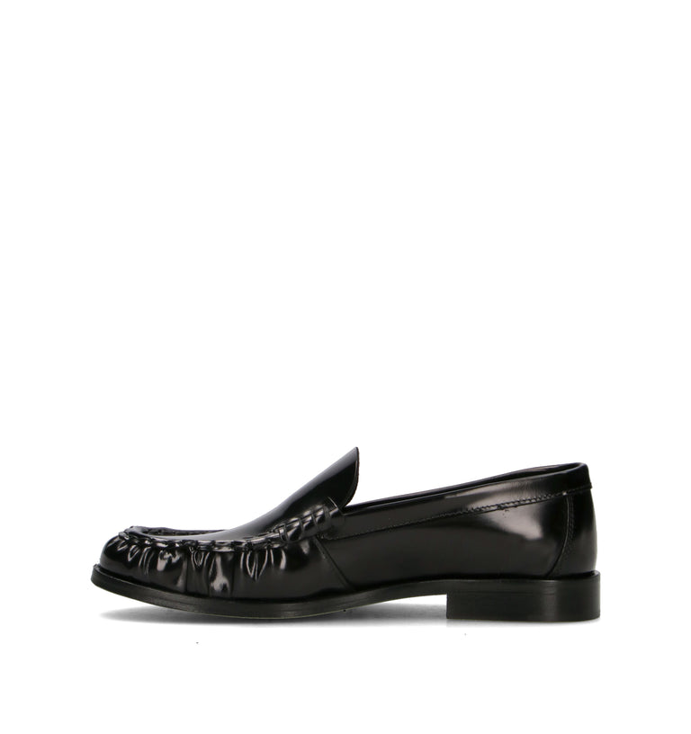 ANTICO MASTRO Mocassino uomo nero in pelle