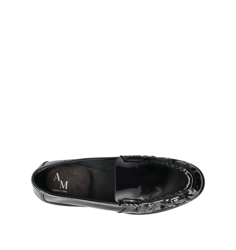 ANTICO MASTRO Mocassino uomo nero in pelle