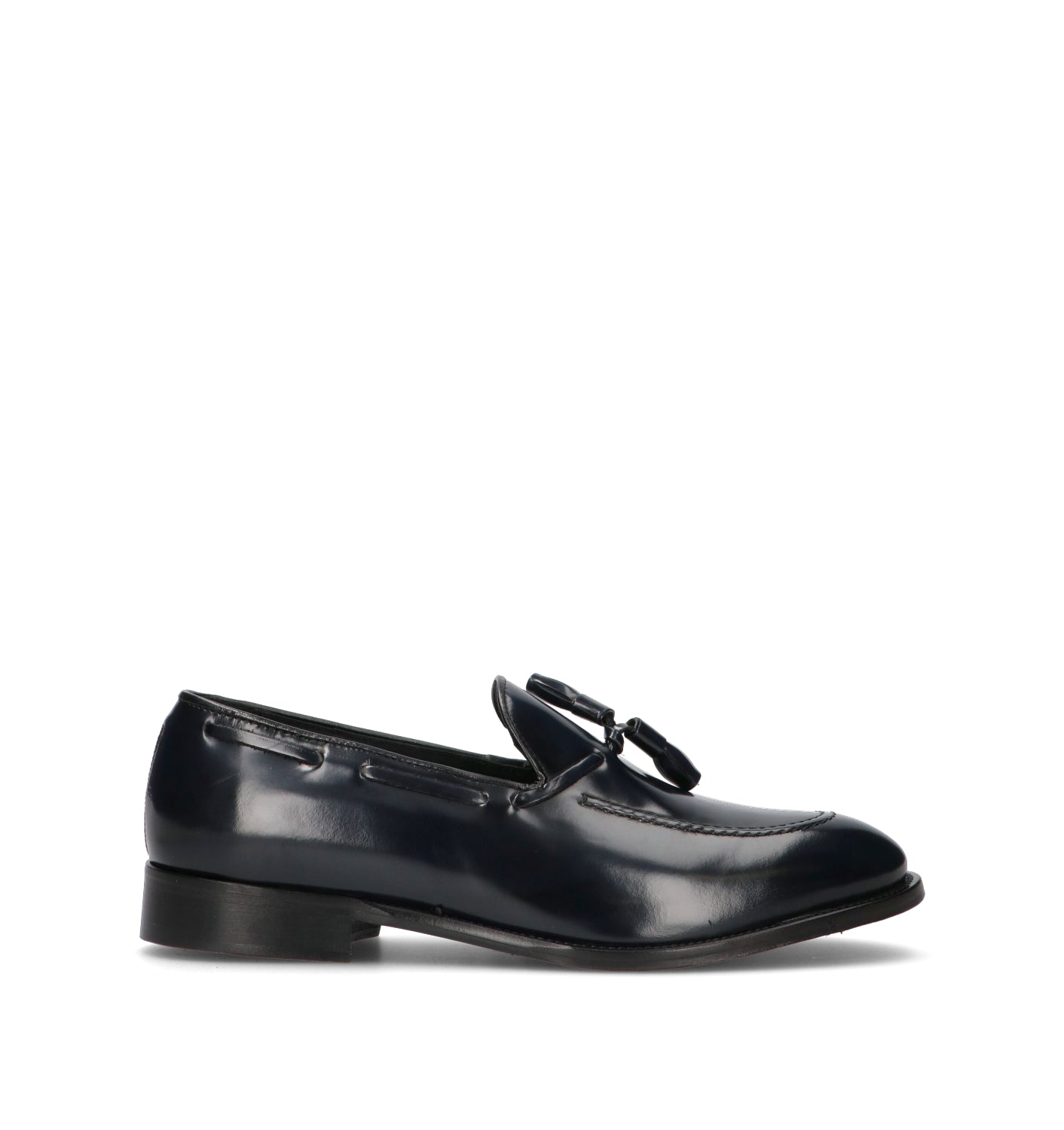 ANTICO MASTRO Mocassino uomo blu in pelle