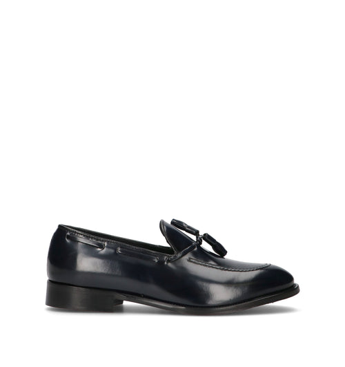 ANTICO MASTRO Mocassino uomo blu in pelle