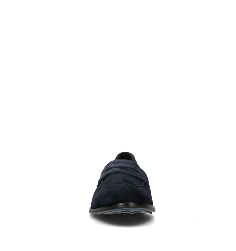 ANTICO MASTRO Mocassino uomo blu in suede