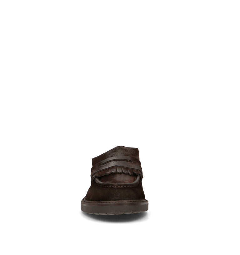 ANTICO MASTRO Mocassino uomo marrone in suede