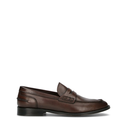 ANTICO MASTRO Mocassino uomo marrone in pelle