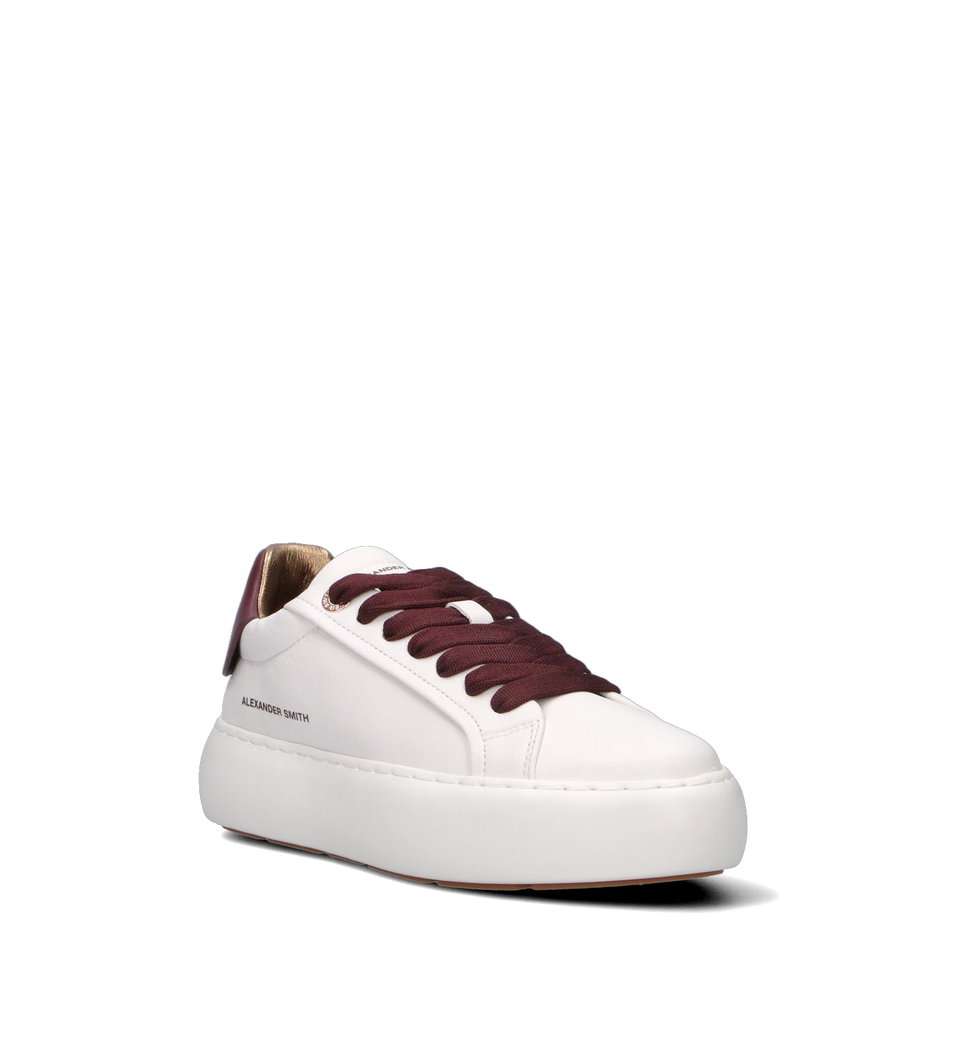 ALEXANDER SMITH Sneaker donna bianca/bordeaux in pelle