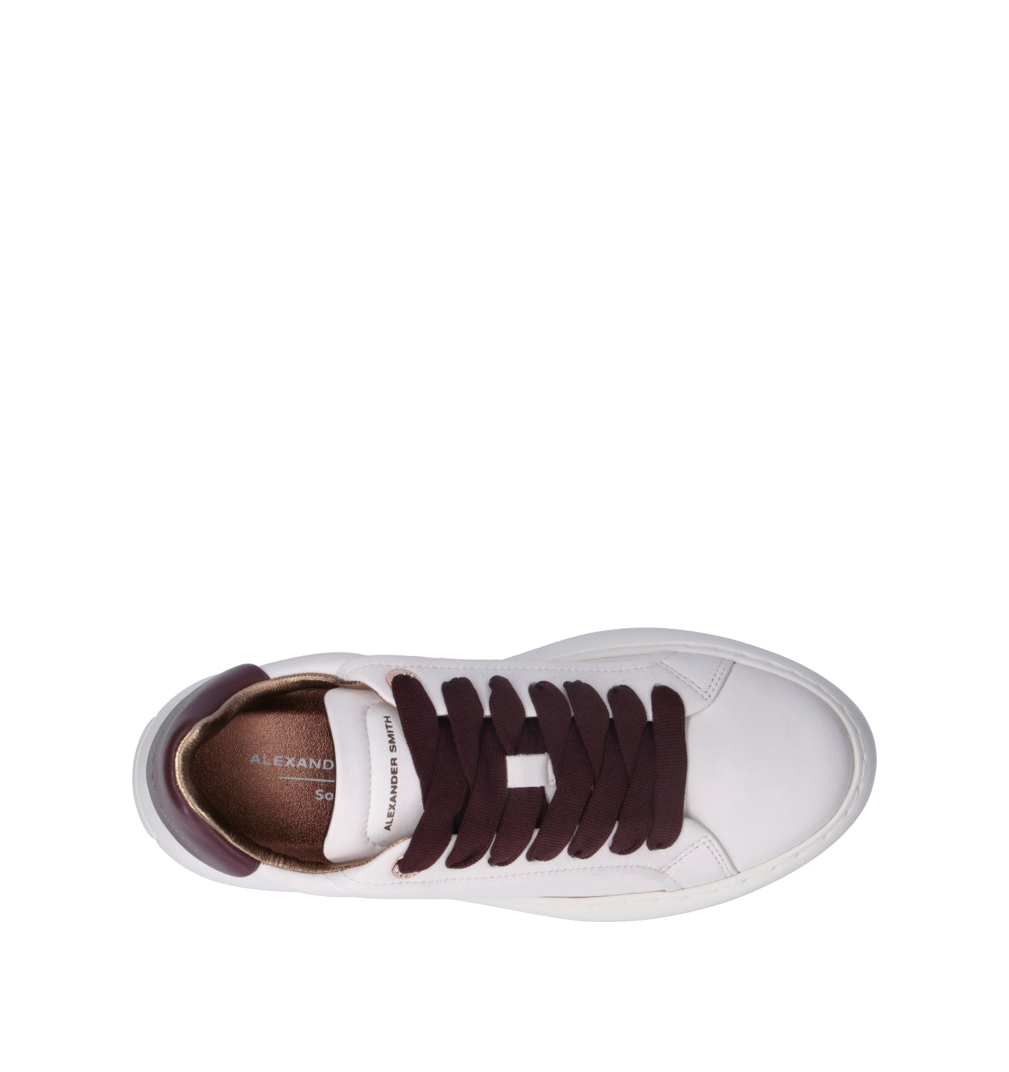 ALEXANDER SMITH Sneaker donna bianca/bordeaux in pelle