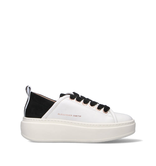 ALEXANDER SMITH Sneaker donna bianca/nera in pelle
