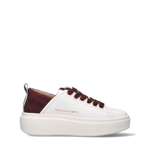ALEXANDER SMITH Sneaker donna bianca/bordeaux in pelle
