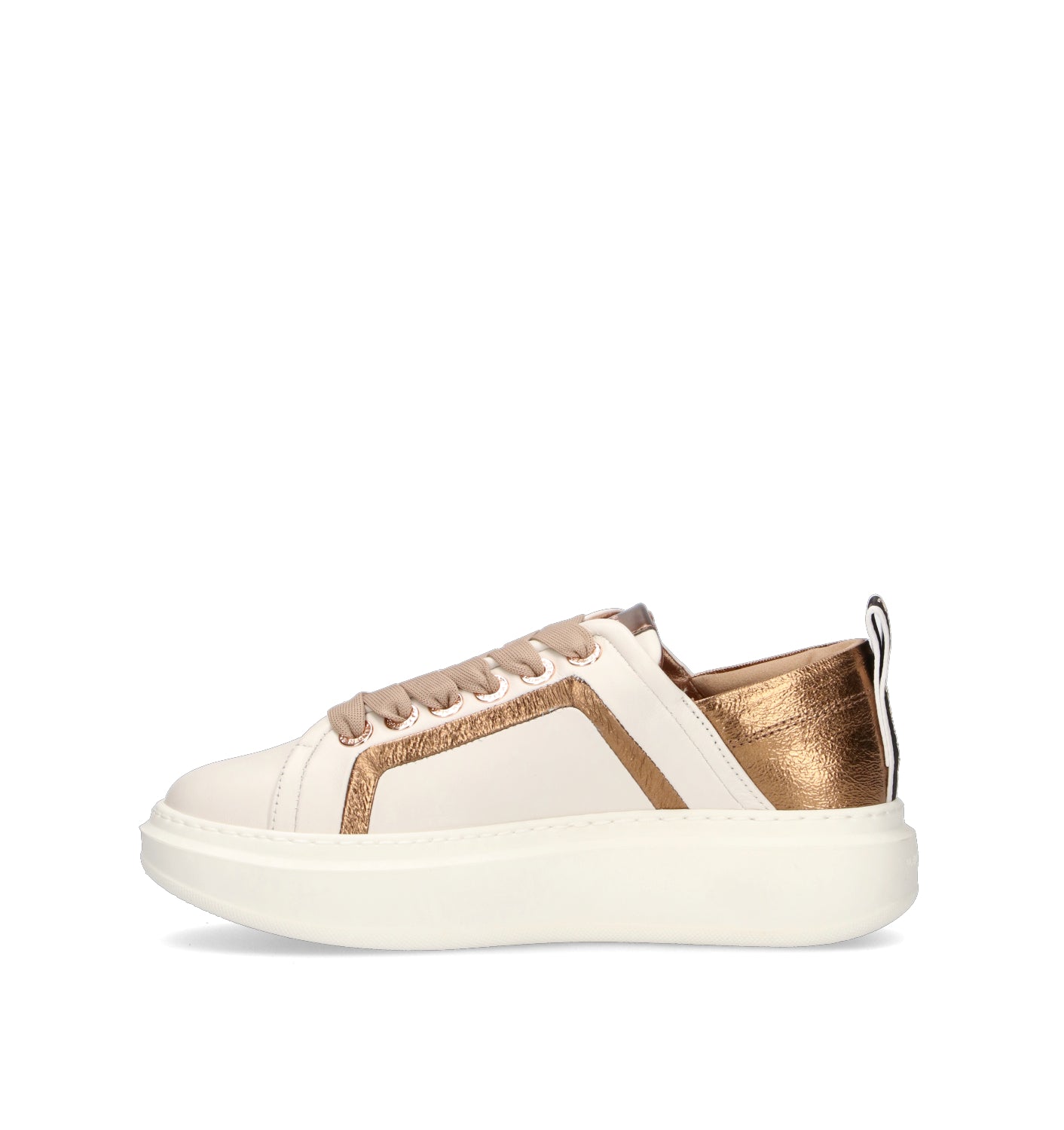 ALEXANDER SMITH Sneaker donna bianca/oro in pelle