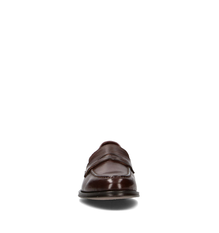 CALPIERRE Mocassino uomo cioccolato in pelle