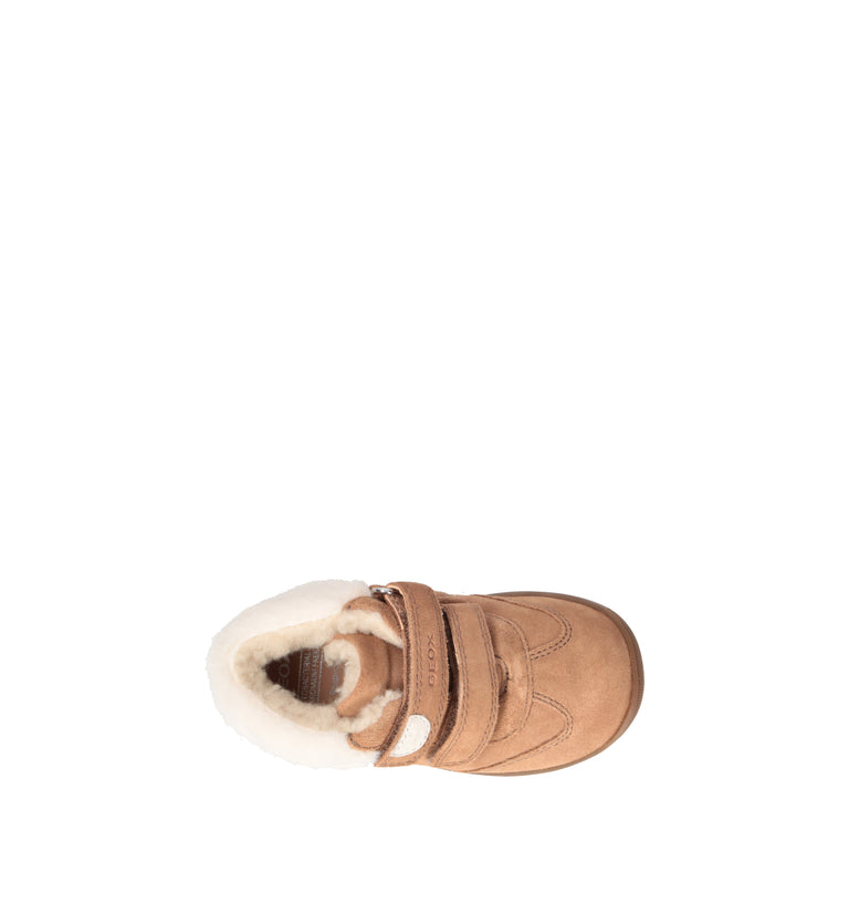 GEOX Sneaker bimba cammello in suede