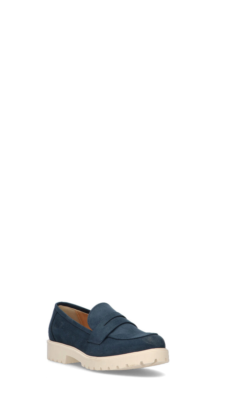 BIANCOANTICO Mocassino donna blu in suede