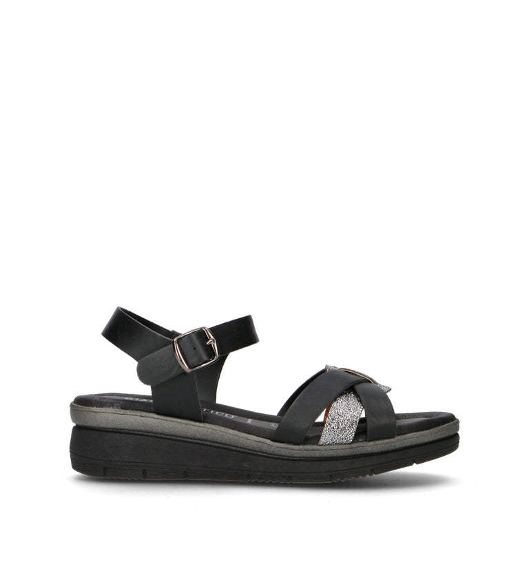BIANCOANTICO Sandalo donna nero