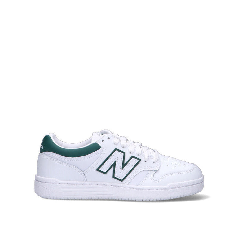 NEW BALANCE 480 Sneaker donna bianca e verde in pelle