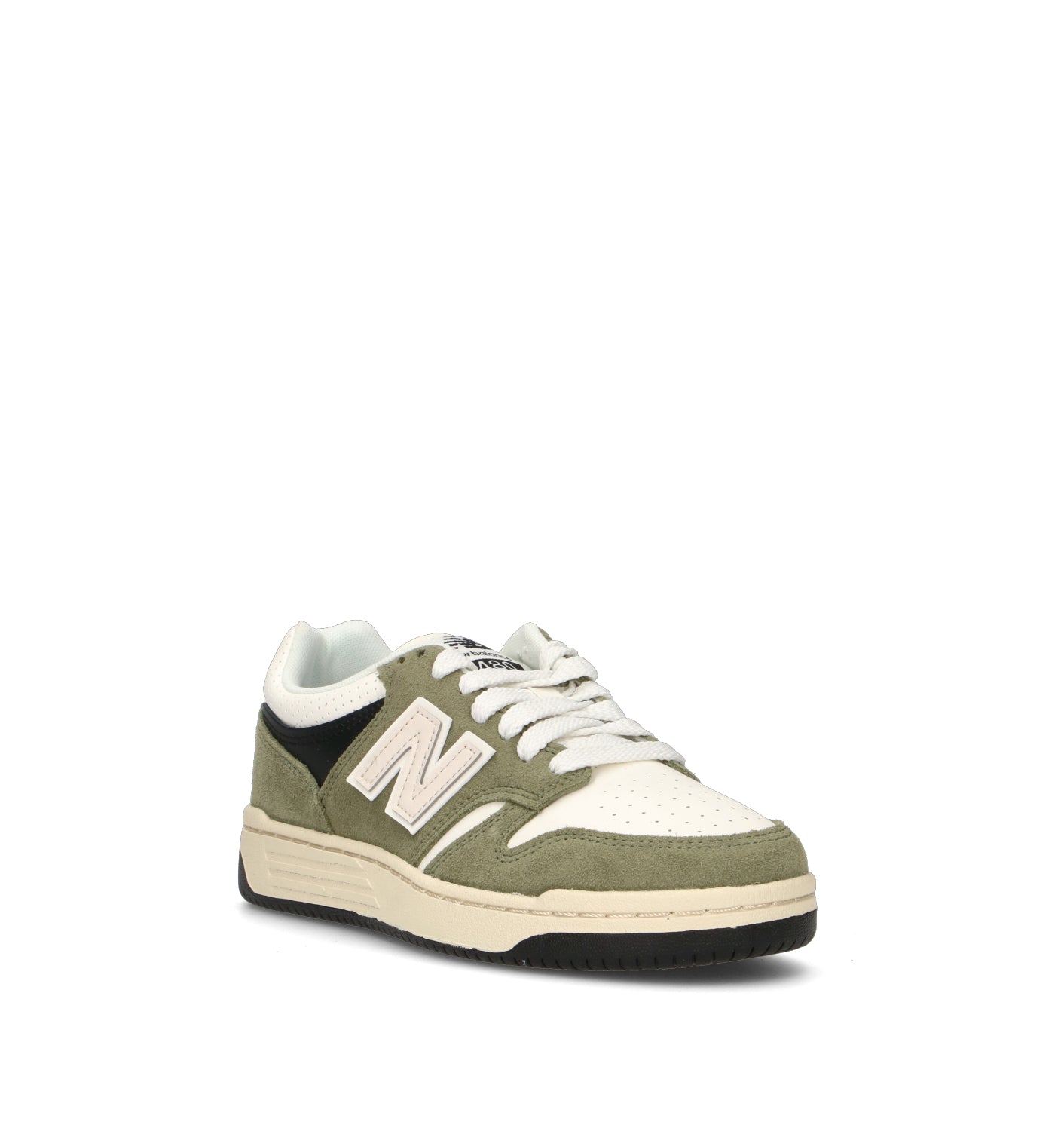 NEW BALANCE 480 Sneaker donna bianca/verde in pelle