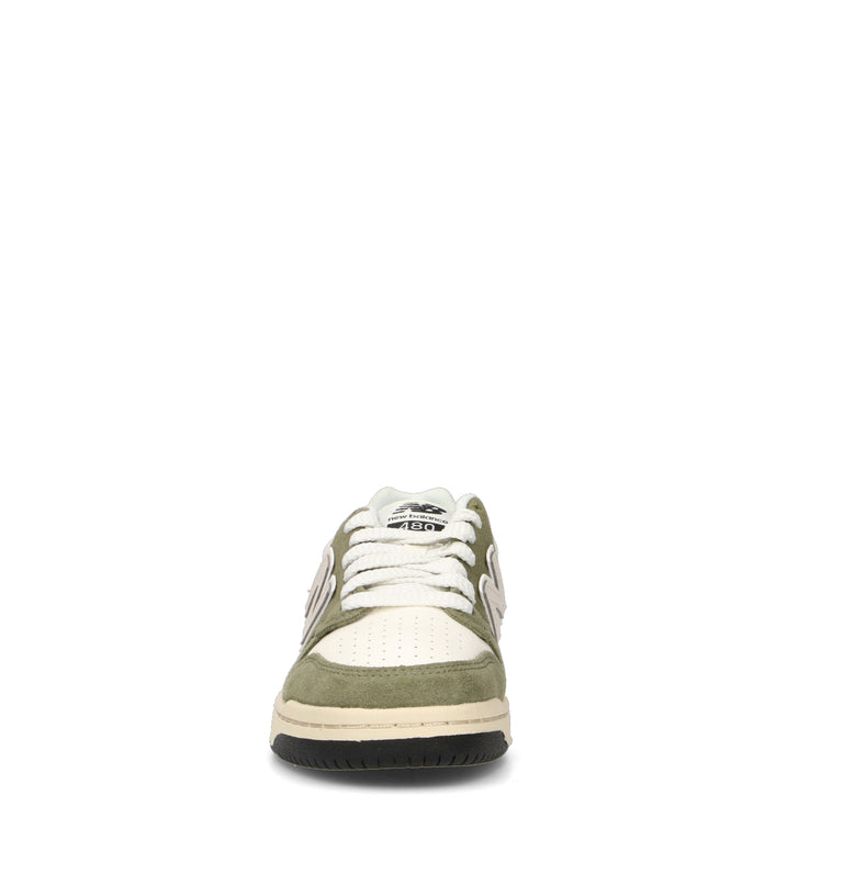 NEW BALANCE 480 Sneaker donna bianca/verde in pelle