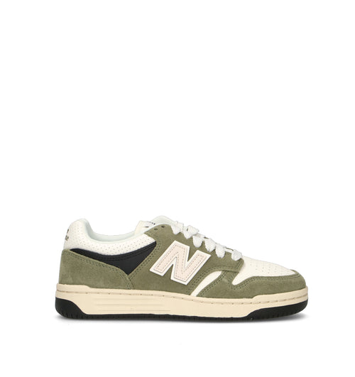 NEW BALANCE 480 Sneaker donna bianca/verde in pelle