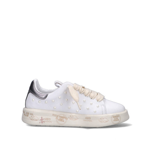 PREMIATA Sneaker donna bianca/argento in pelle
