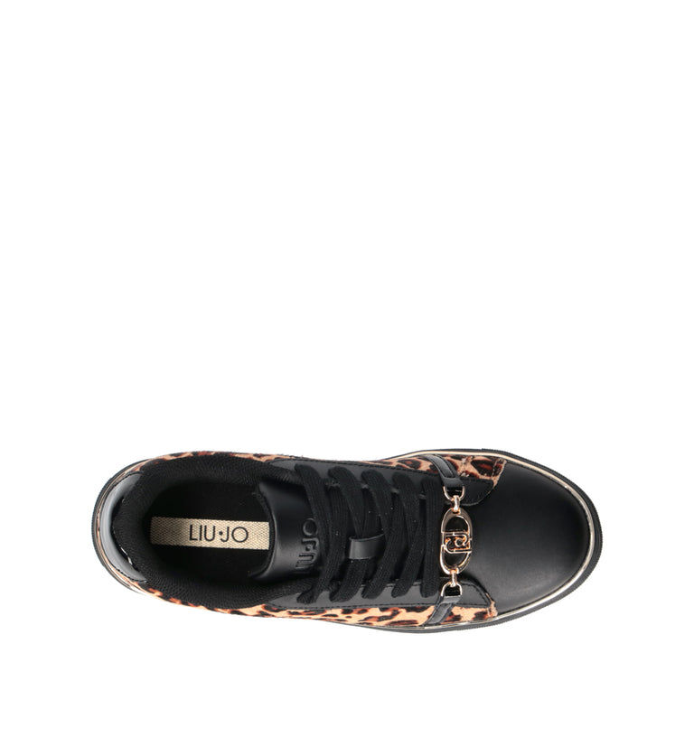 LIU JO Sneaker donna nera/maculata in cavallino