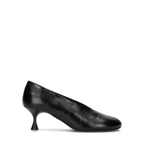 POEVE Décolleté donna nero in pelle