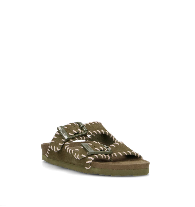 COLORS OF CALIFORNIA Ciabatta donna militare in suede