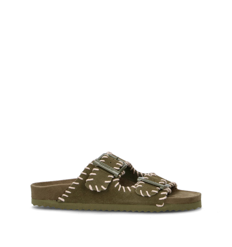 COLORS OF CALIFORNIA Ciabatta donna militare in suede
