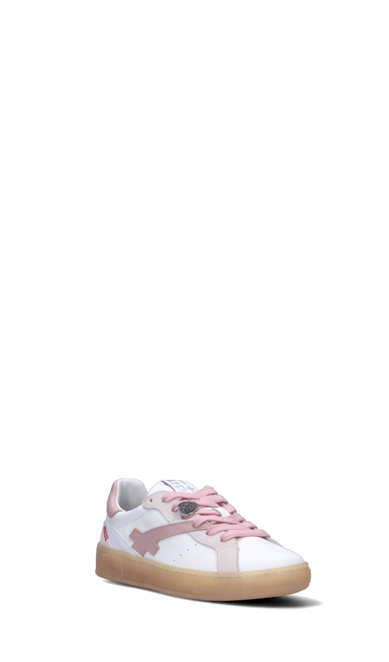 GIO+ Sneaker donna bianca/rosa in pelle