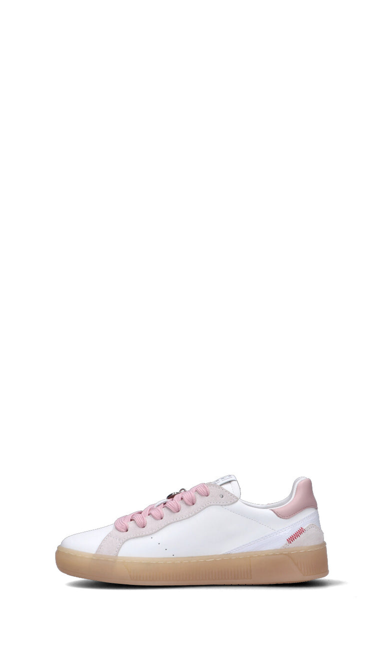 GIO+ Sneaker donna bianca/rosa in pelle