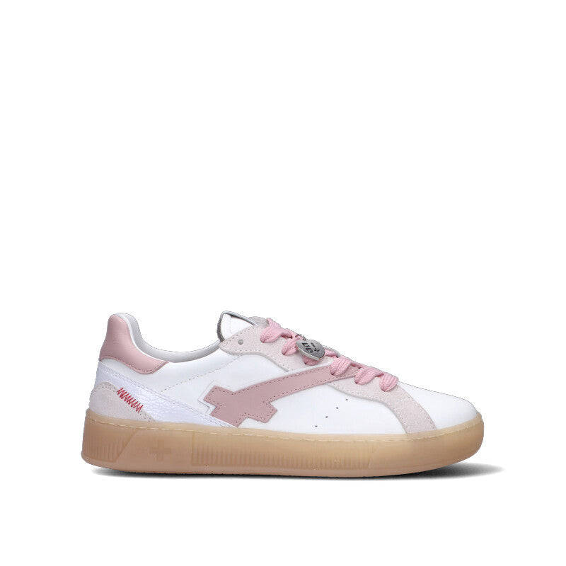 GIO+ Sneaker donna bianca/rosa in pelle
