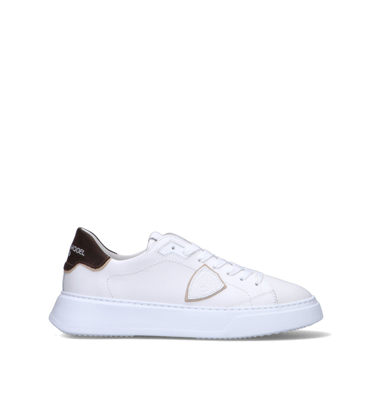 PHILIPPE MODEL Sneaker uomo bianca/marrone in pelle