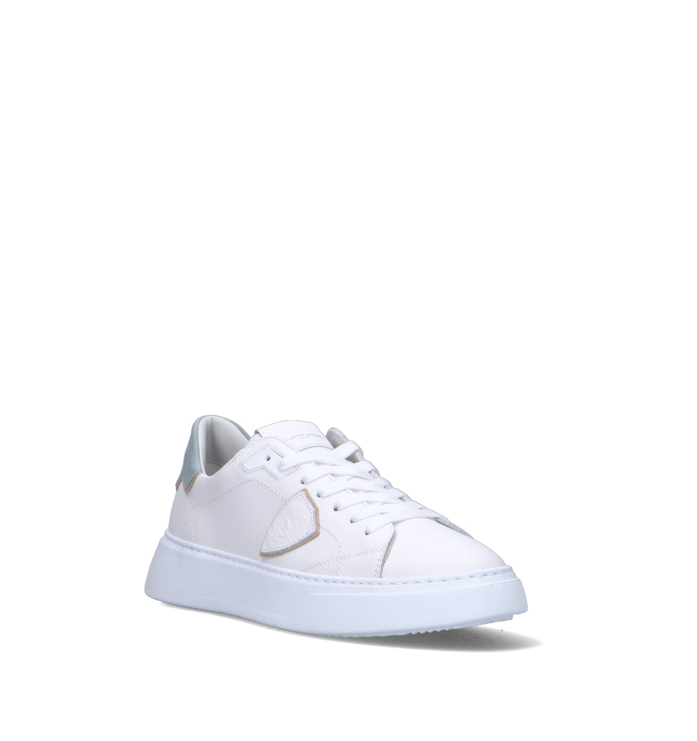 PHILIPPE MODEL Sneaker uomo bianca/azzurra in pelle
