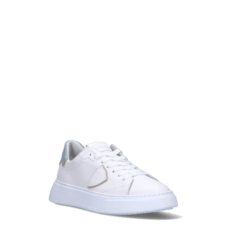 PHILIPPE MODEL Sneaker uomo bianca/azzurra in pelle