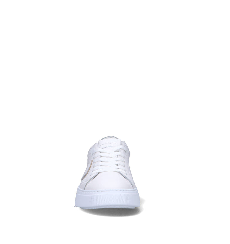 PHILIPPE MODEL Sneaker uomo bianca/azzurra in pelle