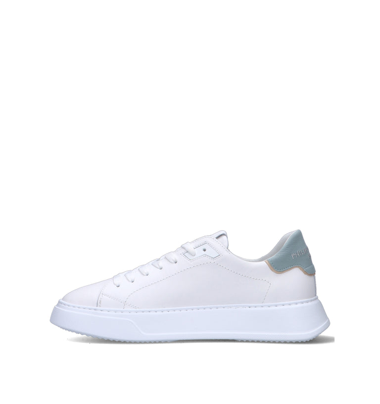 PHILIPPE MODEL Sneaker uomo bianca/azzurra in pelle