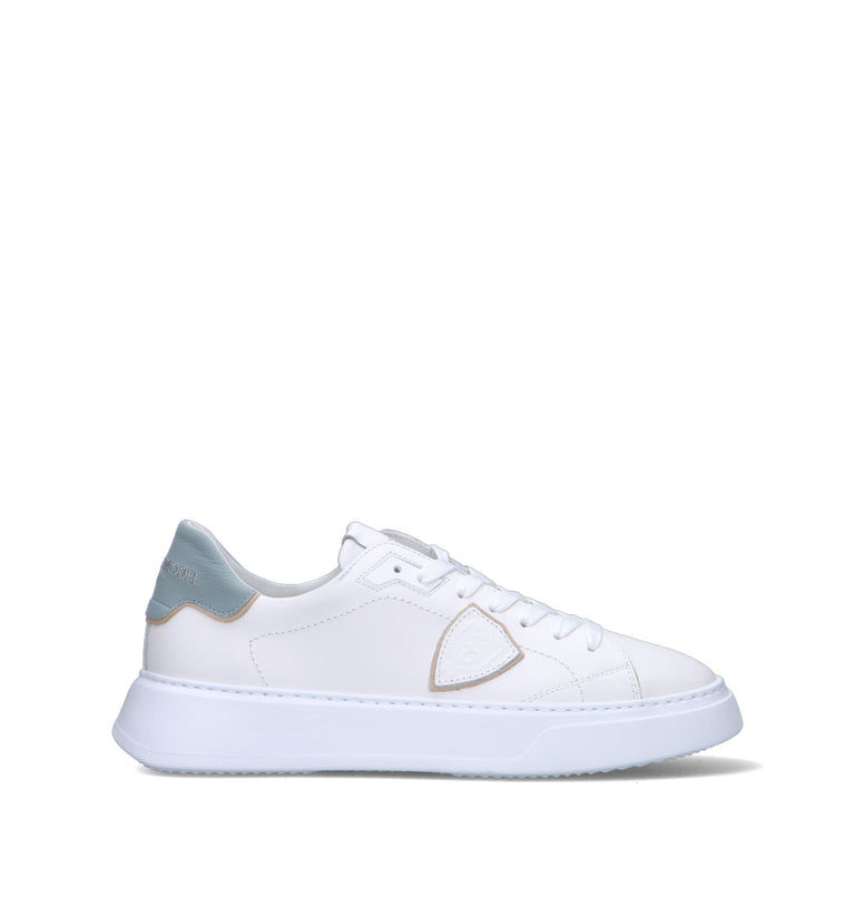 PHILIPPE MODEL Sneaker uomo bianca/azzurra in pelle