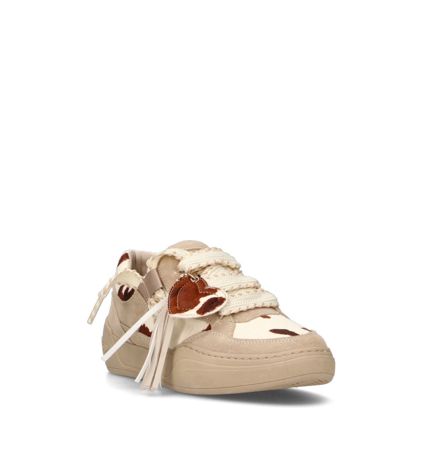 CAFéNOIR Sneaker donna beige in cavallino