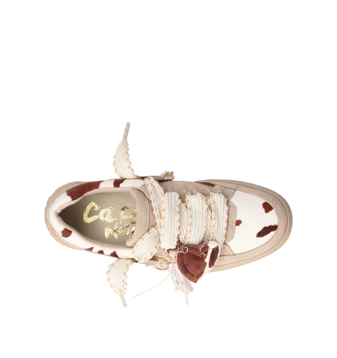 CAFéNOIR Sneaker donna beige in cavallino