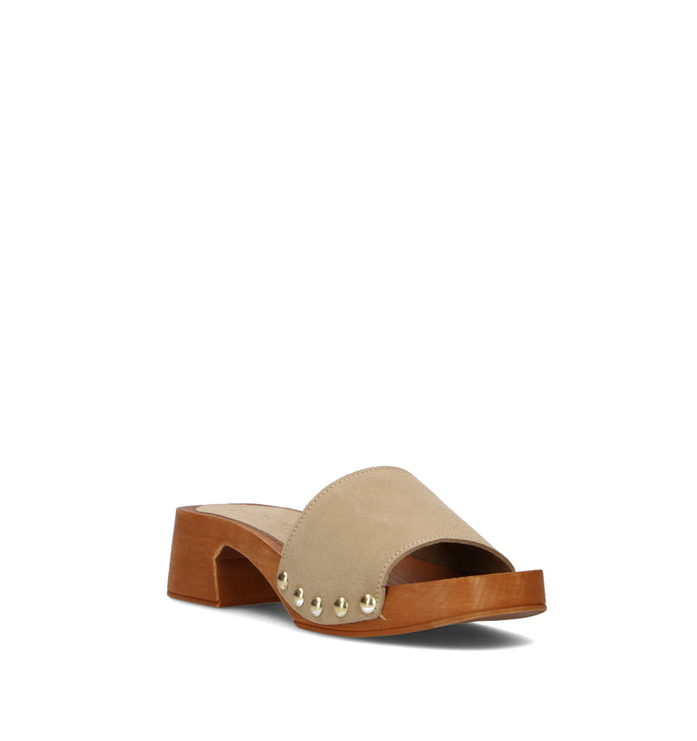 CAFéNOIR Zoccolo donna beige in suede