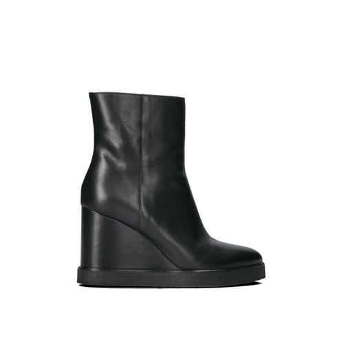 PHIL MELVIS Tronchetto donna nero in pelle
